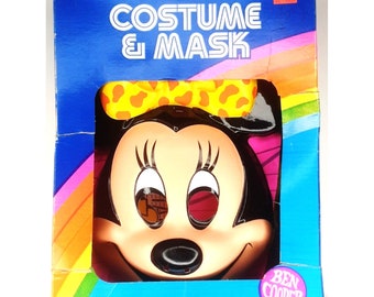 Ben Cooper Mask and Costume Minnie Mouse & Original Box Vintage Trick Or Treat