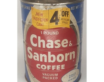 Old Stock Advertisement Chase & Sanborn Coffee Metal Can New York NY