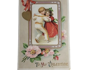 Valentine Post Card International Art Series 2742 Embossed Children Unposted