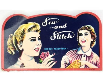 Sew and Stitch Needle Book 1950s Mid Century Sewing Supplies