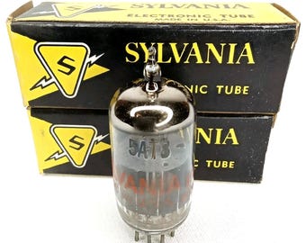 Vintage 1950s Sylvania 5AT8 Electronic Tube In Original Box Set Of 2 USA