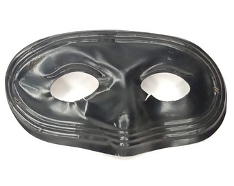 Halloween-Maske aus schwarzem Kunststoff, Vintage-Maskerade-Trick-or-Treat-Kostüm