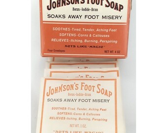 Johnson's Foot Soap Thomas Gill Soap Comapny 1940er Pharmaceutical Old Stock Nur zur Anzeige