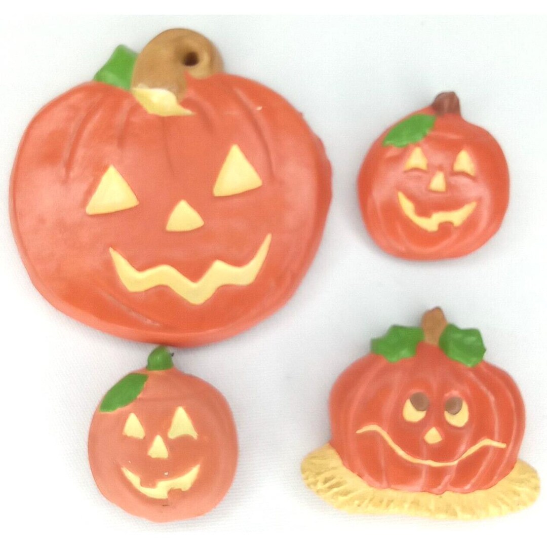 Halloween Jack O Lantern Magnet Set of 4 Vintage Holiday Decor - Etsy