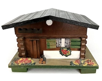 MCM Wood Music Box Swiss Chalet 1960s