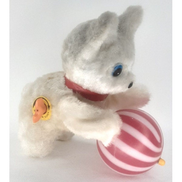 Easter Happy Kitten Wind Up Toy Jamina Made In Korea Vintage Toy
