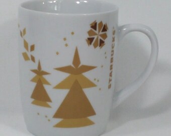 Starbucks Christmas Tree Coffee Mug Ceramic White