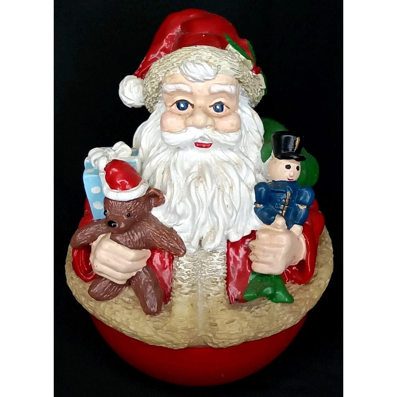Vintage Christmas Musical Roly Poly Santa Claus San Francisco