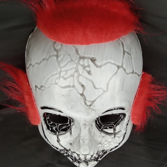 Halloween Mask Evil Clown White Face Vintage Tric… - image 7