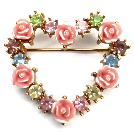 Vintage jewelry 80s heart - Gem