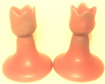 Lot de 2 bougies Van Briggle Pottery Colorado Springs Persian Rose Lilas Bleu