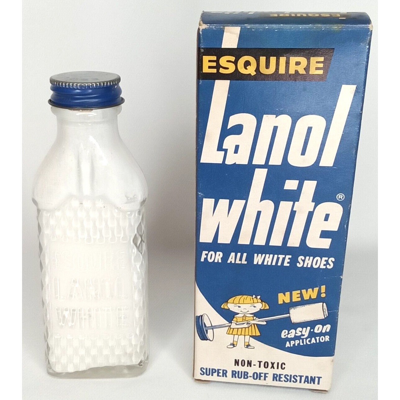 Esquire Lanol White Shoe Polish With Original Box Glass Bottle 1940s Old Stock Etsy France