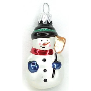 Vintage Christmas Ornament Glass Frosty The Snowman 1990s Holiday Decor