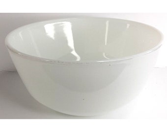 Anchor Hocking Glass Bowl W-400 Line White Vintage Cookware