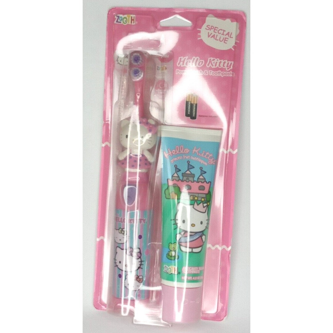 Hello Kitty Powerbrush & Toothpaste New Sealed Pink White Old Stock ...