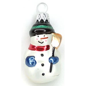 Vintage Christmas Ornament Glass Frosty The Snowman 1990s Holiday Decor