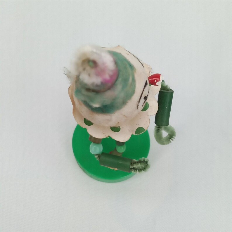 Christmas Elf Pixie Puppet Wood Pipe Cleaner Walco Bead Co 1950s
