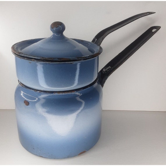 DOUBLE BOILER Gorgeous Robin Egg Blue with White Specks – The Townhouse  Antiques & Vintage