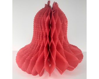Christmas Beistle Bell Tissue Honeycomb Red 1950s