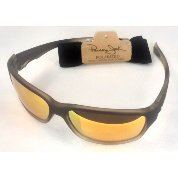 Panama Jack Sunglasses Gray & Black Polarized Lens With Cord New 