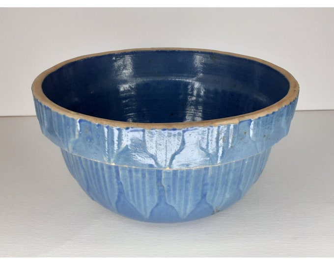 Clay City Pottery Blue Stoneware Bowl Etsy