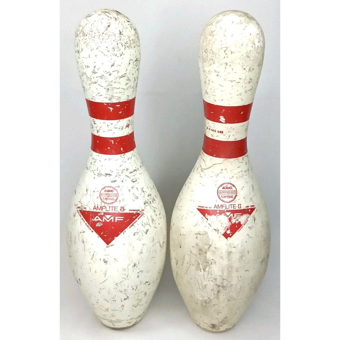 Amf String Pin Vintage AMF Bowling Pins (set of 2) - 1970s Amflite II, USA Made - Etsy
