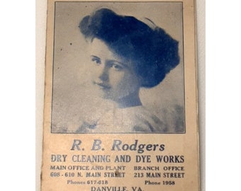 R B Rodgers Dry Cleaning Needle Book Antique Sewing Supplies