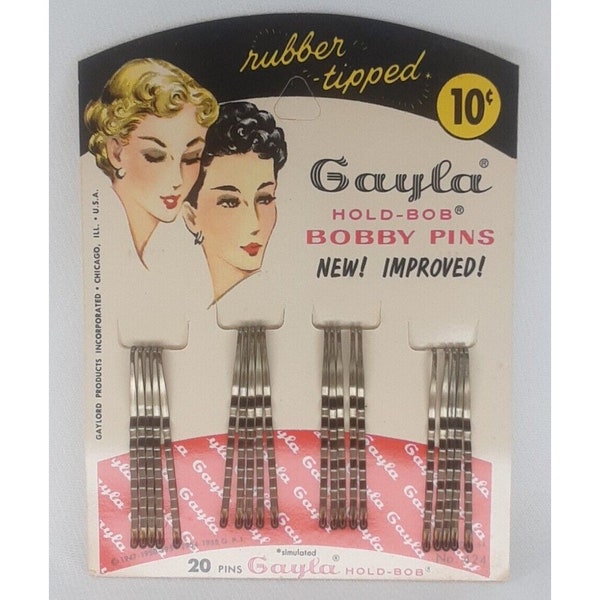 New Old Stock Gayla Hold-Bob Bobby Pins Chicago Illinois Product Advertisement