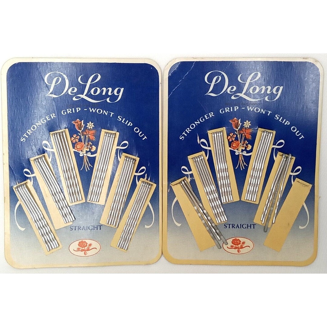 Delong Hair Pins With Cardstock Display 1941 Old Stock Hair Care Delong Hair Pins With Cardstock Display 1941 Old Stock Hair Care
