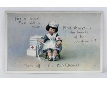 Patriotische Postkartenserie 571, Kriegskrankenschwestern Hut ab vor dem Roten Kreuz, unbenutzt, ungepostet