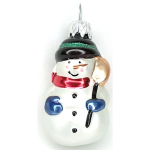 Vintage Christmas Ornament Glass Frosty The Snowman 1990s Holiday Decor