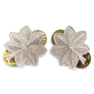 VTG 1960s Krew Lieutenant Colonel Oak Leaf Pin 1/20 Silver Set Of 2