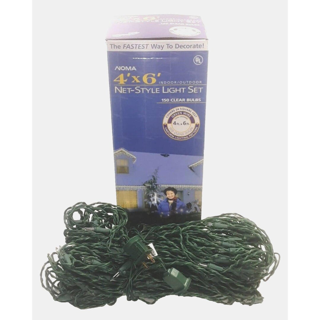 Christmas Lights Clear 150 Net Style Light Set Noma With Original Box ...