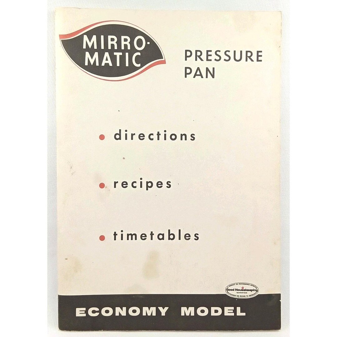 Vintage Mirro-matic Cookbook: Pressure Pan Recipes, 1961 Paperback - Etsy