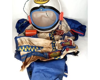 Disfraz de máscara de batería de Explorador espacial de Halloween, truco o trato de mascarada vintage
