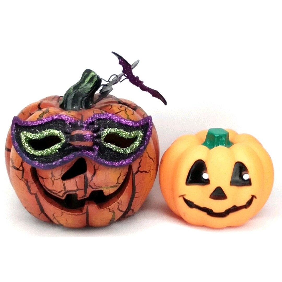 Vintage Halloween Luminary Color Changing Jack O' Lantern Set of 2 ...