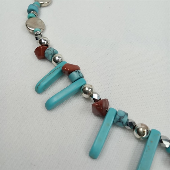 MCM Turquoise & Coral Statement Necklace: Native … - image 8