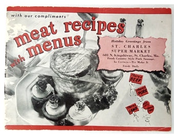 Recettes de viande avec menus Department of Home Economics, publicité des années 50