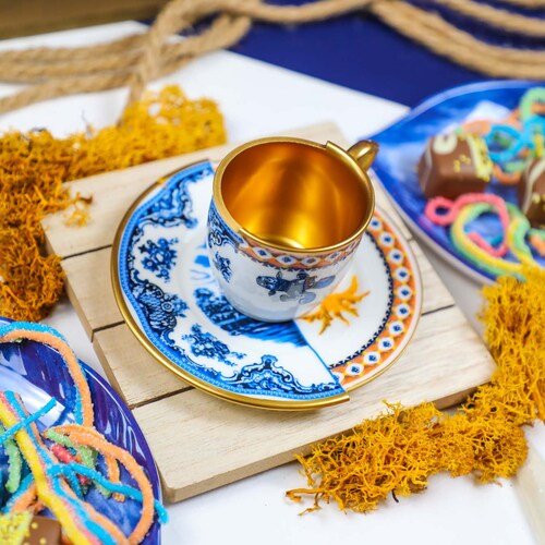 English Coffee Set 12 Pieces (6 Coffee shops Cups and 6 Saucers) Turkish Coffee Set, Arabic Coffee Cup Set, Gift, Cup Set, Coffee Cup Set