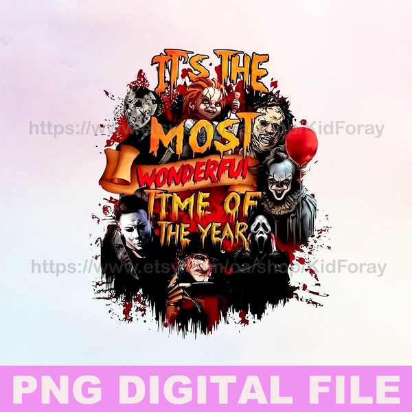 It's The Most Wonderful Time Of The Year PNG, Vintage Halloween PNG, Horror Movie PNG