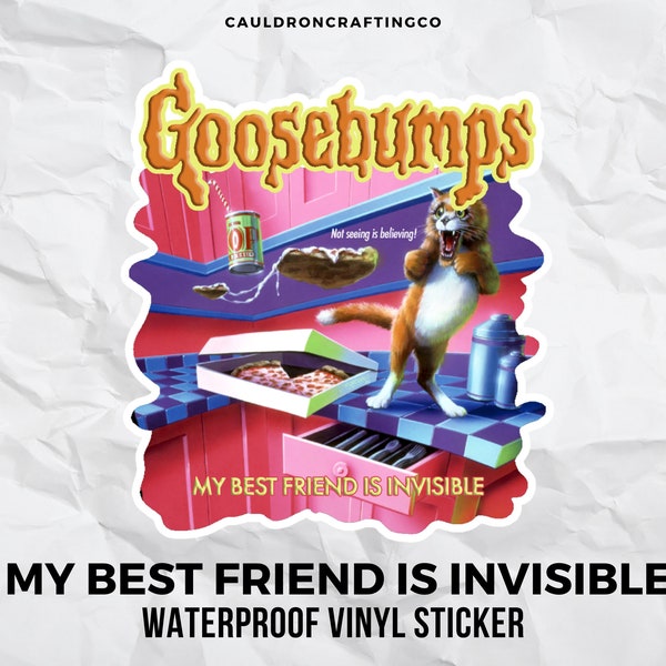 Goosebumps My Best Friend Is Invisible Book Cover Sticker Waterproof Water Bottle Laptop Stickers & Decals
