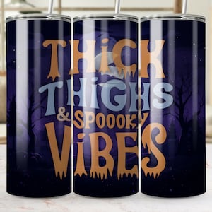 Halloween Tumbler Wrap PNG dikke dijen en griezelige Vibes 20oz mager Tumbler sublimatie Instant Digitale Download