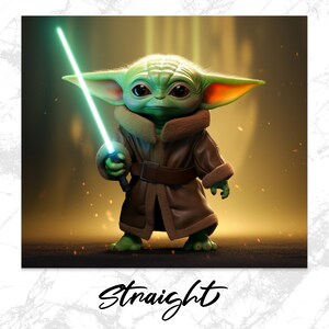 Baby Yoda Tumbler Wrap 20oz Skinny Sublimation Design Star Wars PNG Baby Yoda Gift Lightsaber image 3
