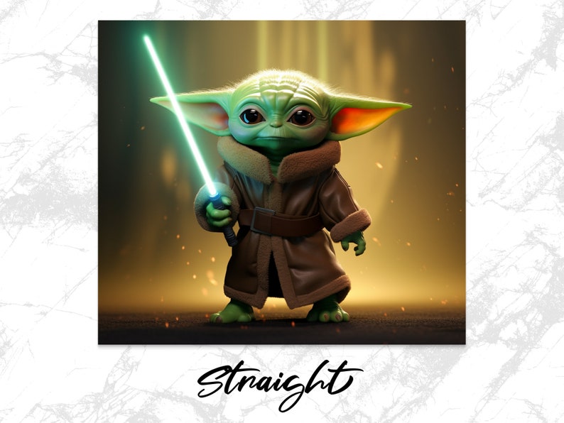 Baby Yoda Tumbler Wrap 20oz Skinny Sublimation Design Star Wars PNG Baby Yoda Gift Lightsaber image 3