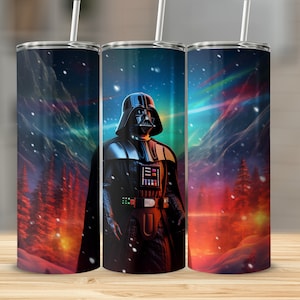 Darth Vader Christmas Tumbler Wrap PNG 20oz Skinny Tumbler Sublimation Design Instant Digital Download Star Wars Tumbler
