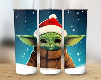 Copo de Natal Alienígena para Bebê Wrap PNG 20oz Sublimação Skinny Download Digital Instantâneo Presentes Alienígenas para Bebê