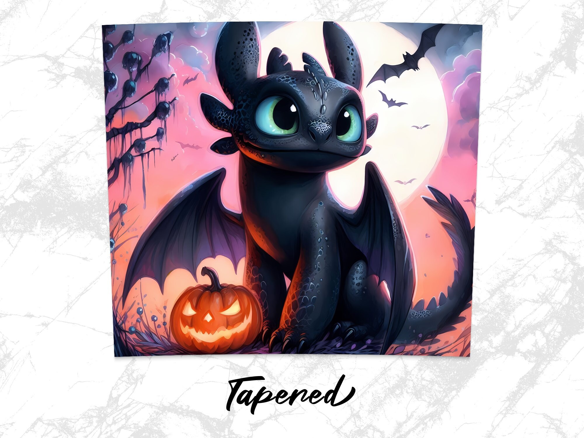 Toothless Tumbler Wrap 20oz Skinny Sublimation Design Halloween Tumbler