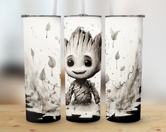 Baby Groot Tumbler 20 oz Skinny PNG Sublimation Wrap Instant Digital Download Baby Groot Art Groot PNG Guardians of the Galaxy