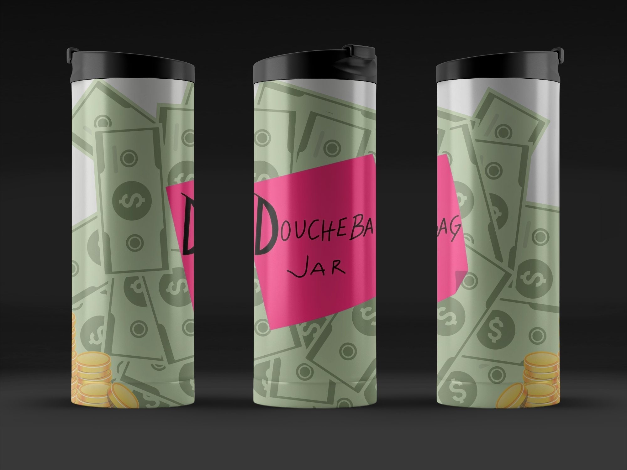 New Girl Tumbler Schmidt Douchebag Jar 20oz Skinny Tumbler Wrap PNG