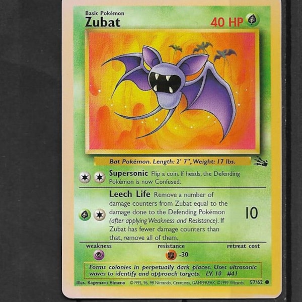 Original Pokemon card - Zubat - basic pokemon - 40HP